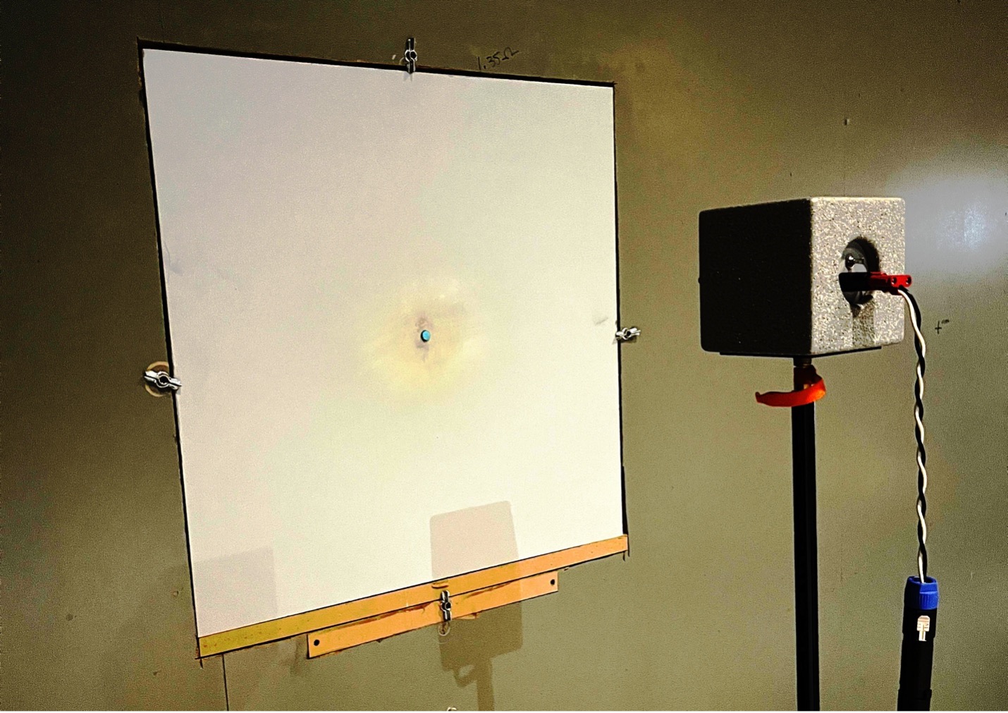 Figure 3 - Infinite boundary test jig (Foamie ear plug in place).